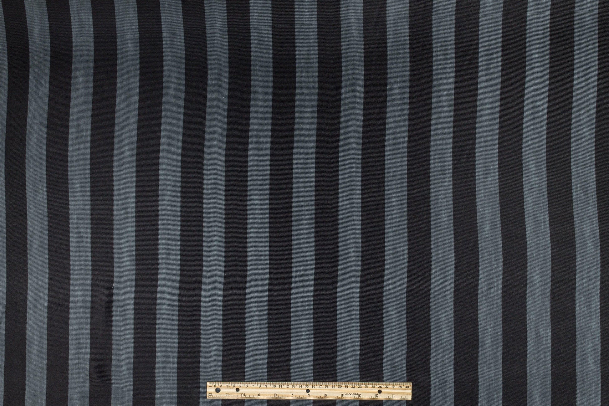 Striped Silk Twill - Washed Gray and Black - Prime Fabrics