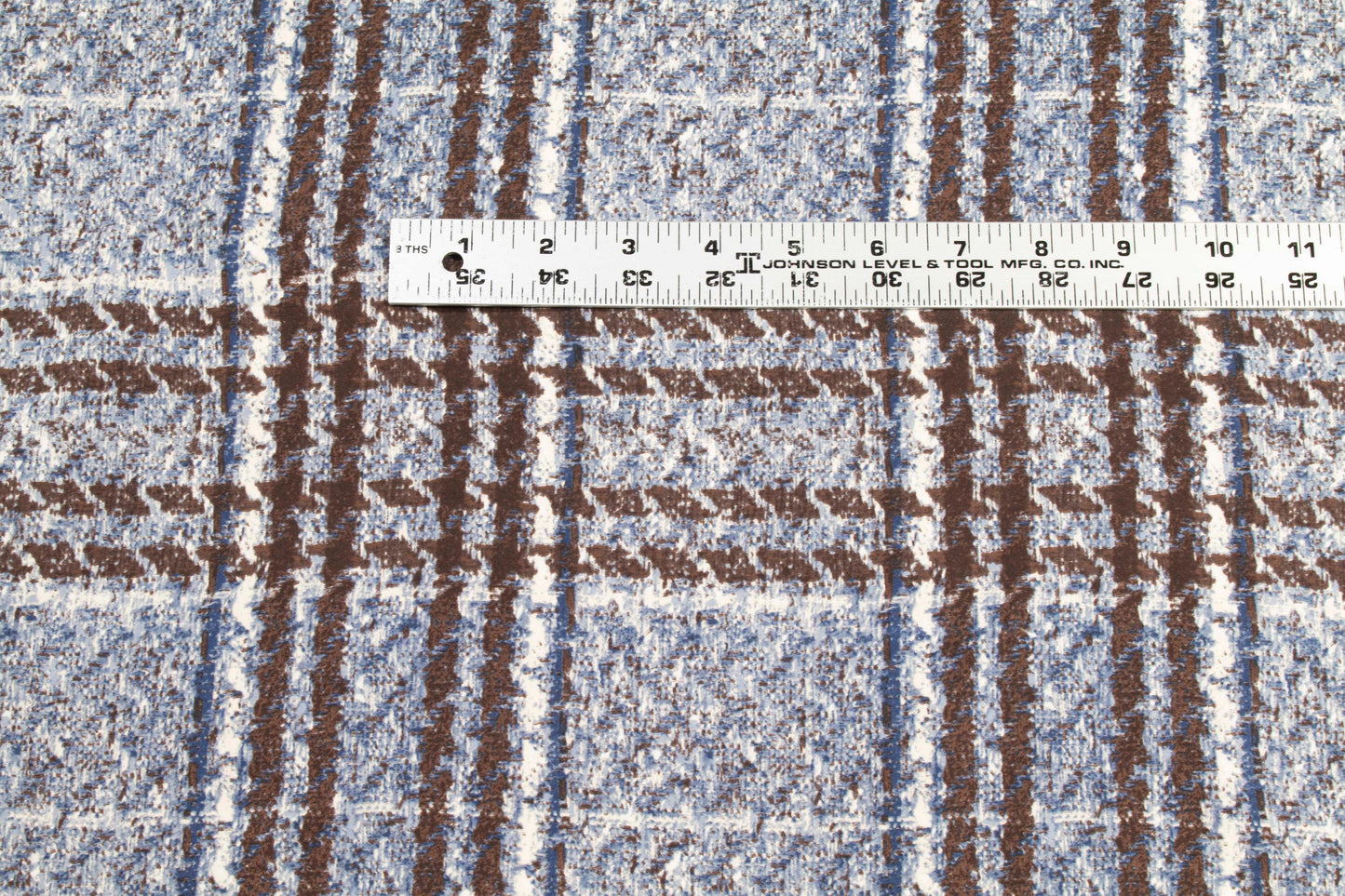 Blue and Brown Abstract Checked Silk Lining - Prime Fabrics