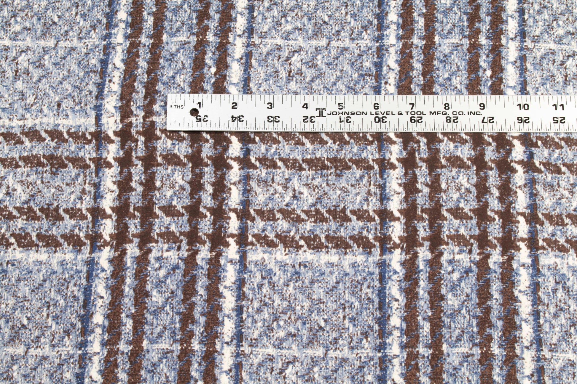 Blue and Brown Abstract Checked Silk Lining - Prime Fabrics