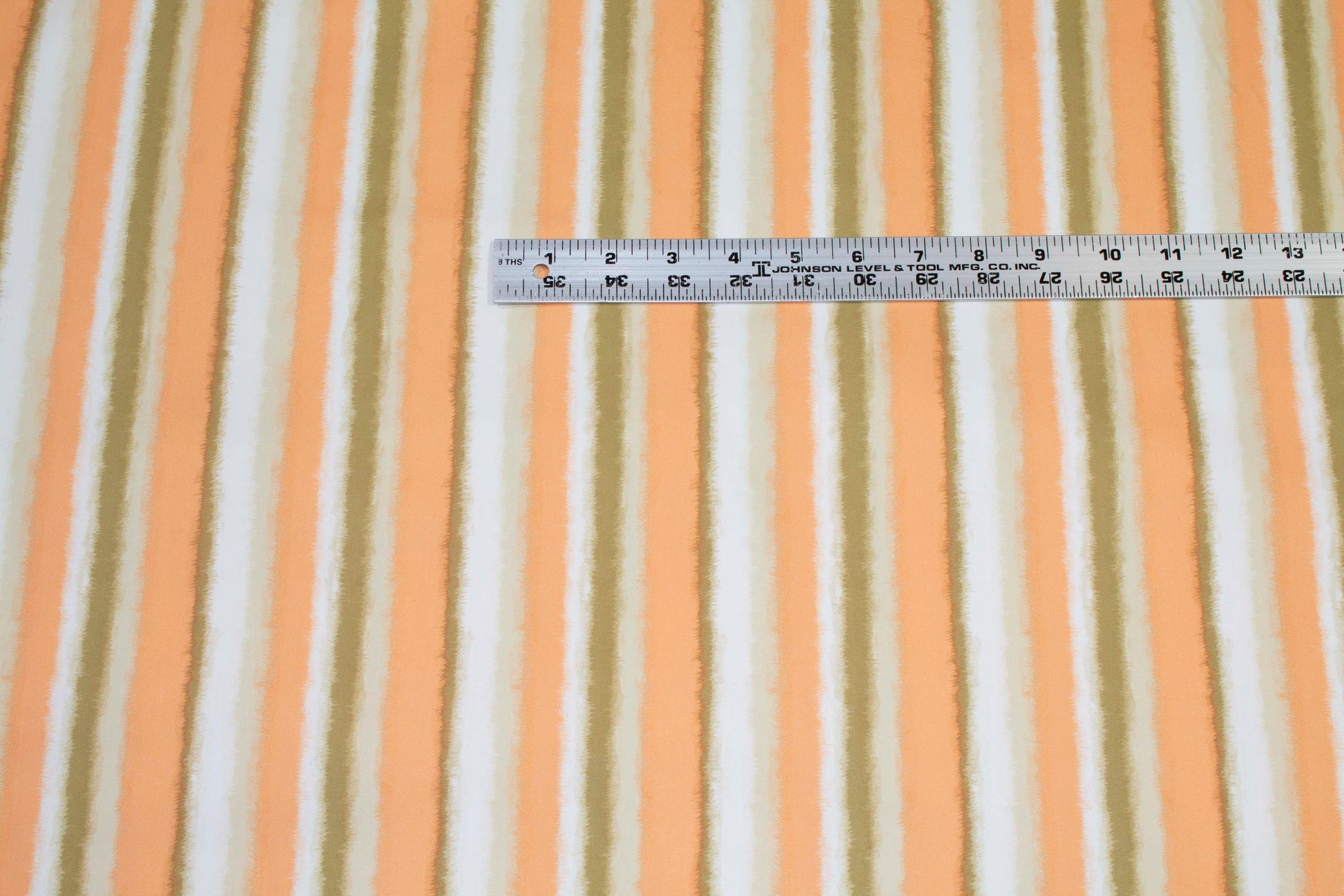 Striped Heavy Italian Stretch Cotton - Orange, Green, White - Prime Fabrics