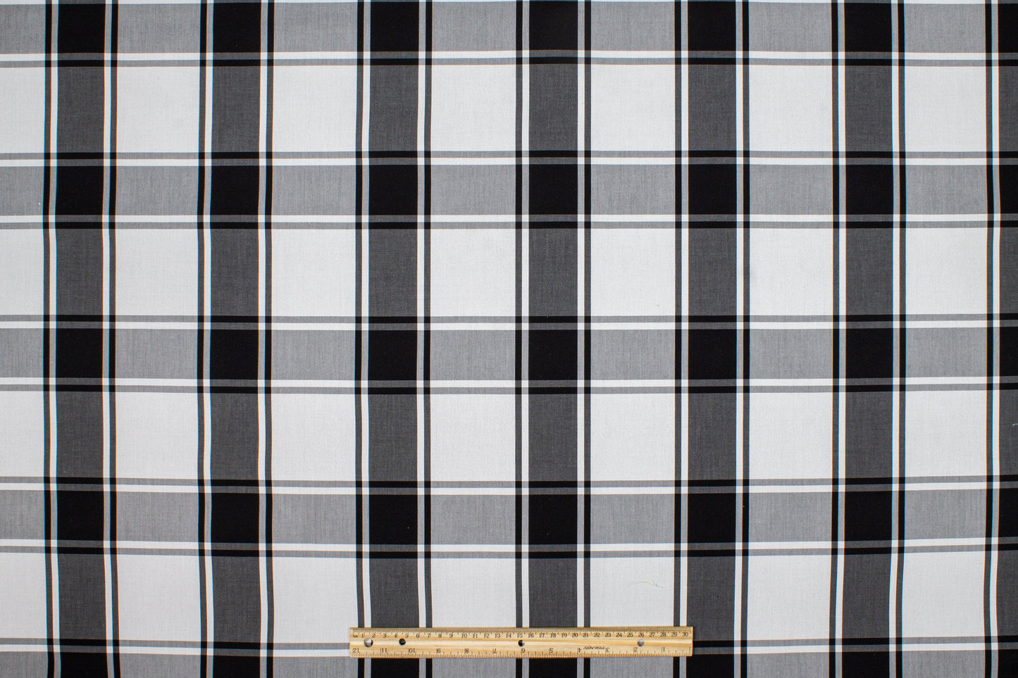 Plaid Upholstery Cotton - Gray and White - Prime Fabrics