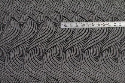 Gray and Black Metallic Brocade - Prime Fabrics