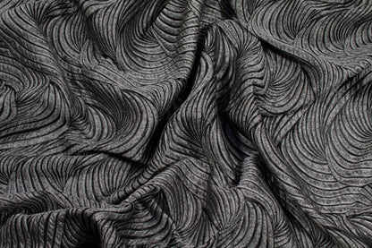 Gray and Black Metallic Brocade - Prime Fabrics