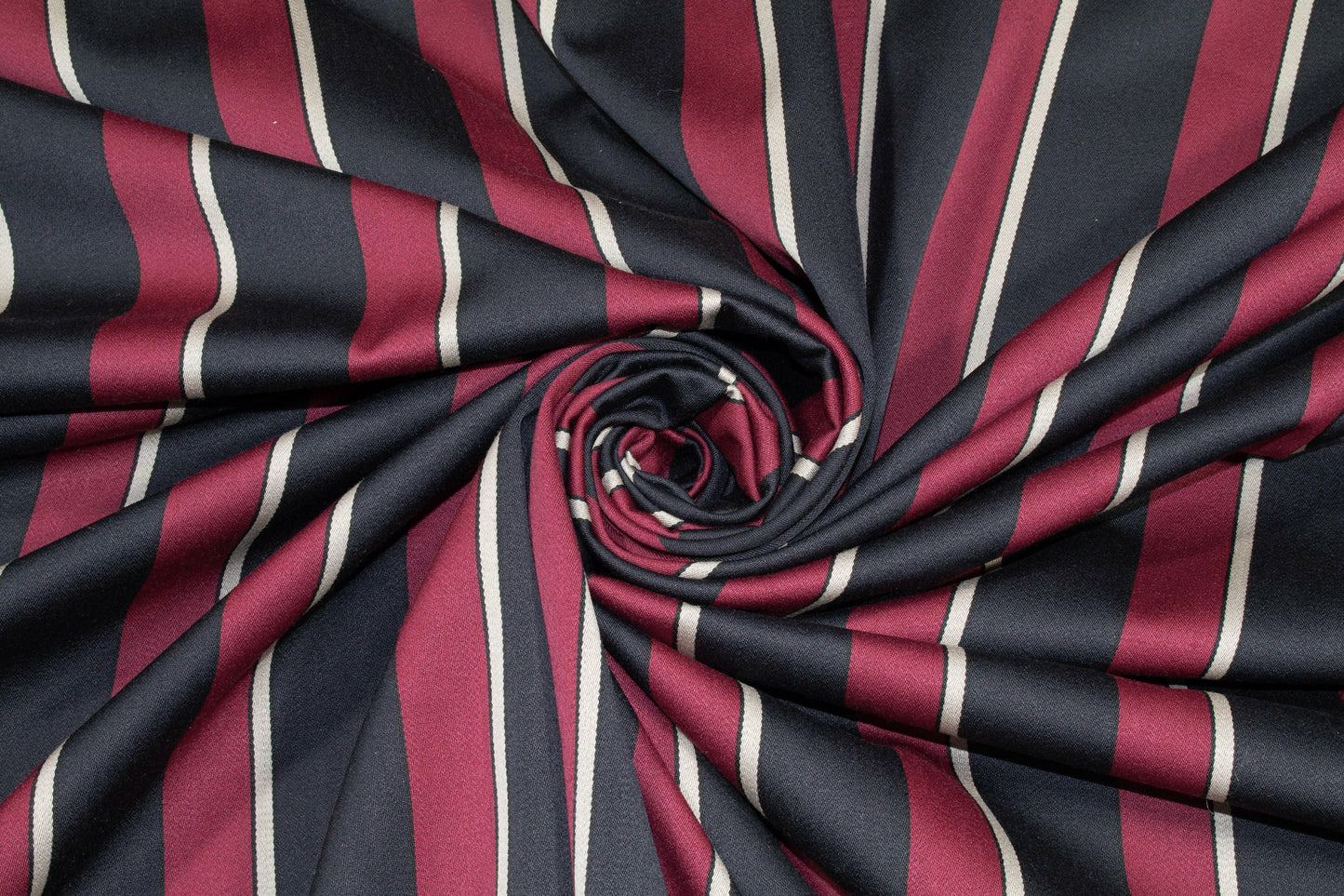 Maroon, Black, and Off White Striped French Wool Suiting - Prime Fabrics