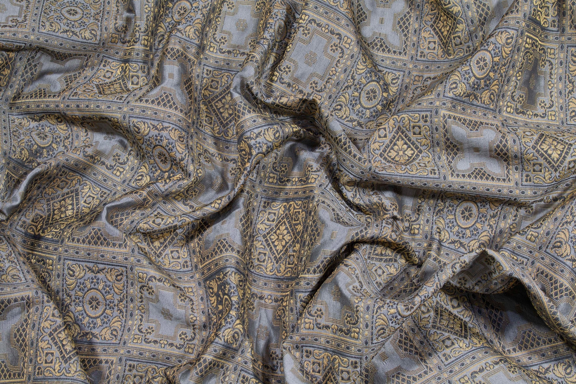 Brown and Gray Silk - Prime Fabrics