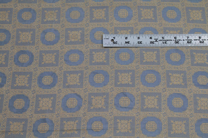 Khaki and Periwinkle Silk - Prime Fabrics