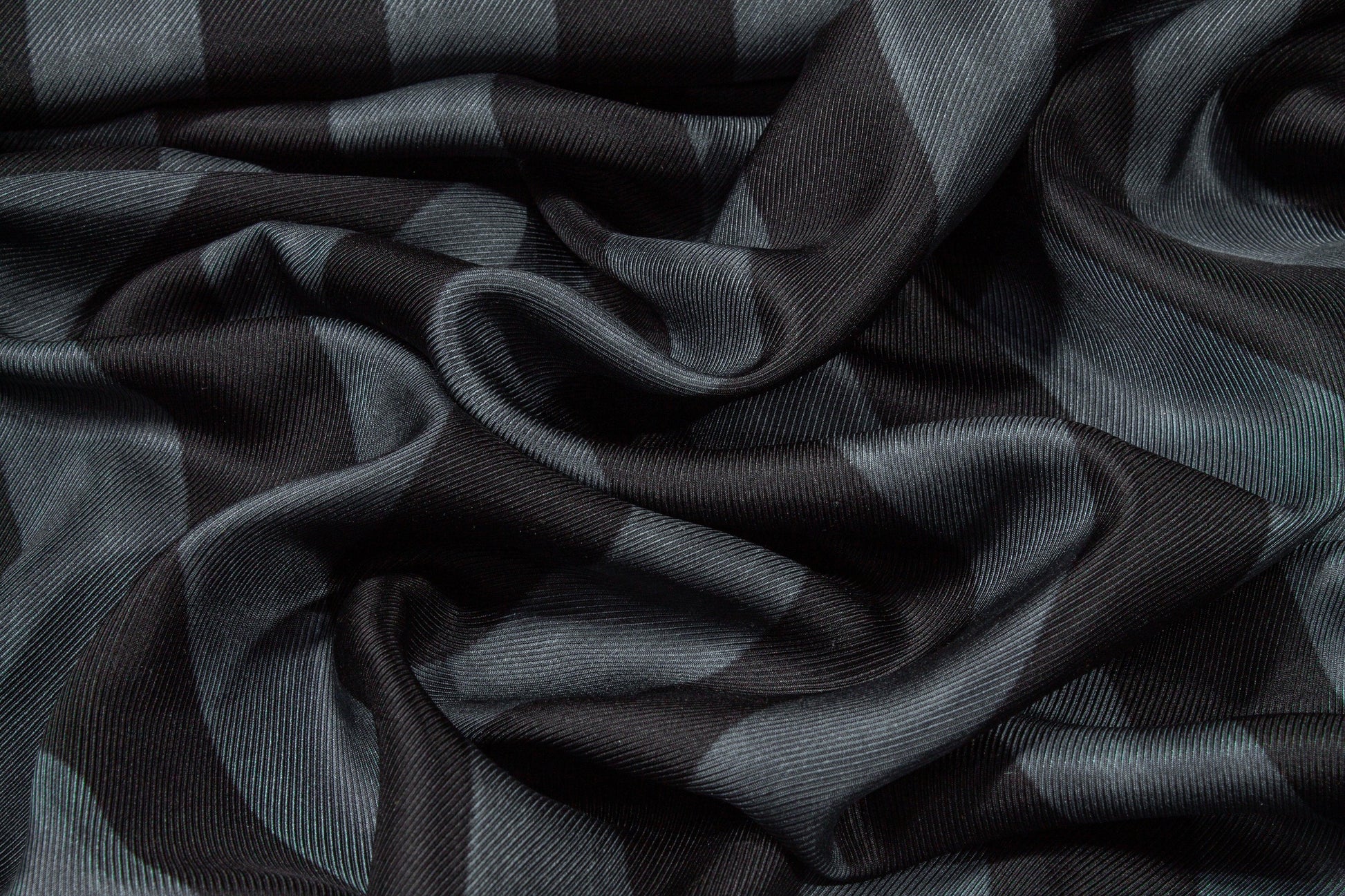 Striped Silk Twill - Washed Gray and Black - Prime Fabrics