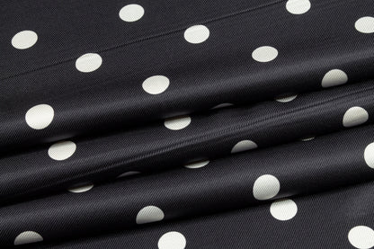 Polka Dot Silk Twill - Black and White - Prime Fabrics
