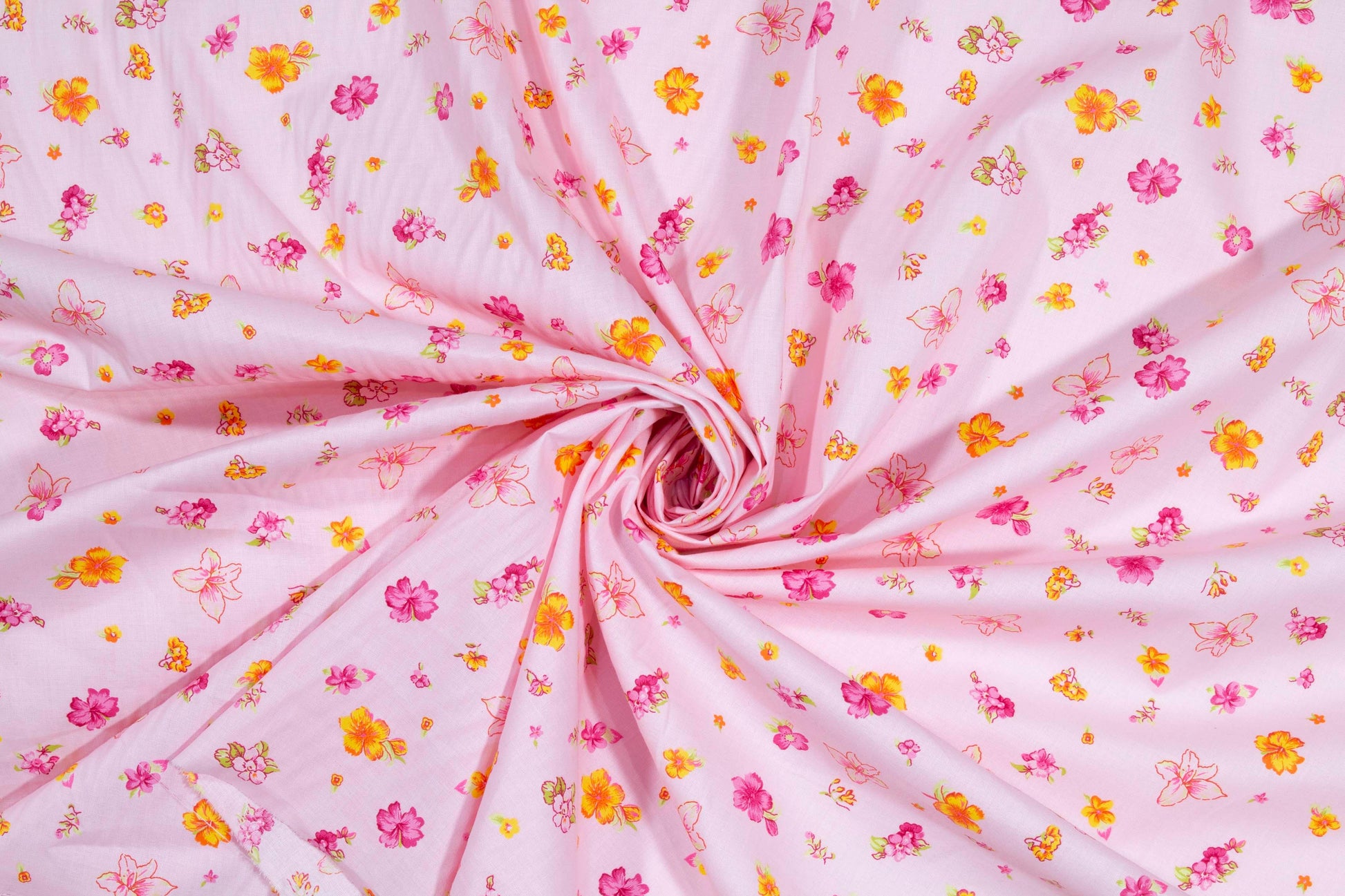 Pink Floral Cotton Voile - Prime Fabrics