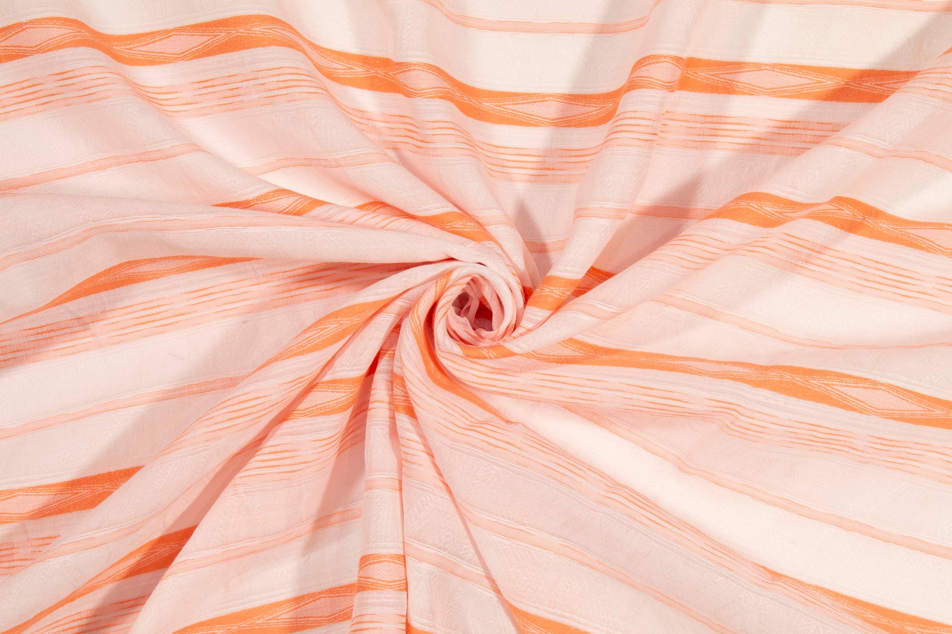 Coral Striped Linen - Prime Fabrics