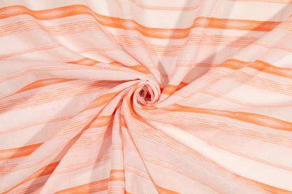 Coral Striped Linen - Prime Fabrics