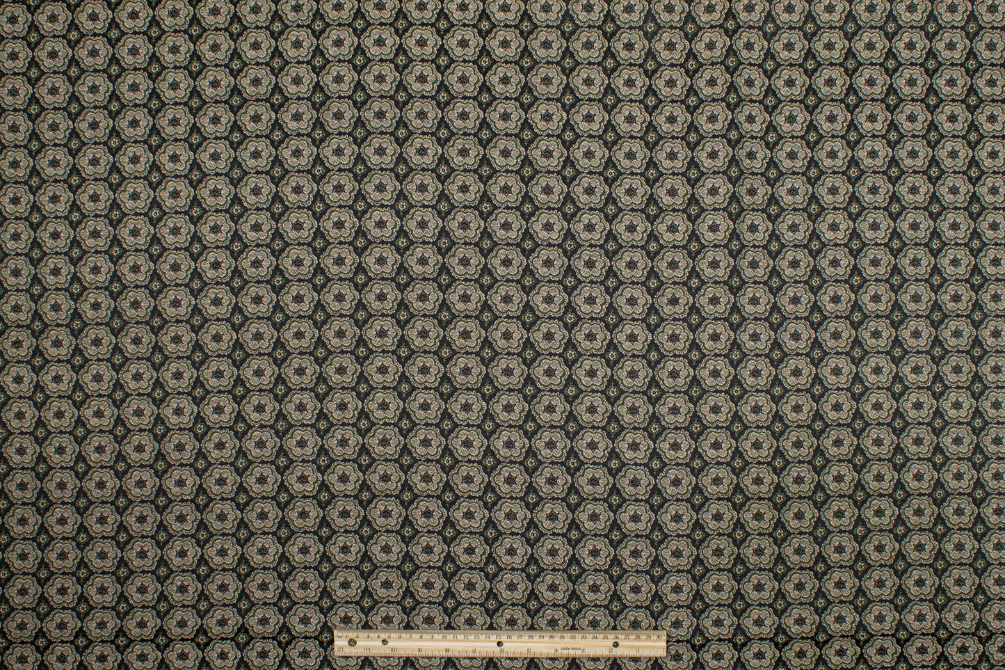 Khaki and Green Italian Stretch Brocade - Prime Fabrics