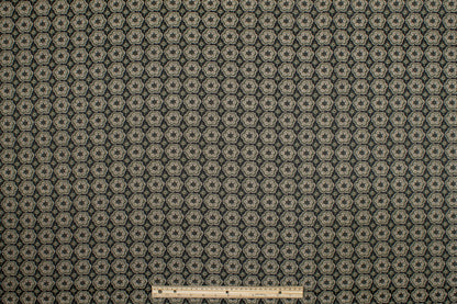 Khaki and Green Italian Stretch Brocade - Prime Fabrics