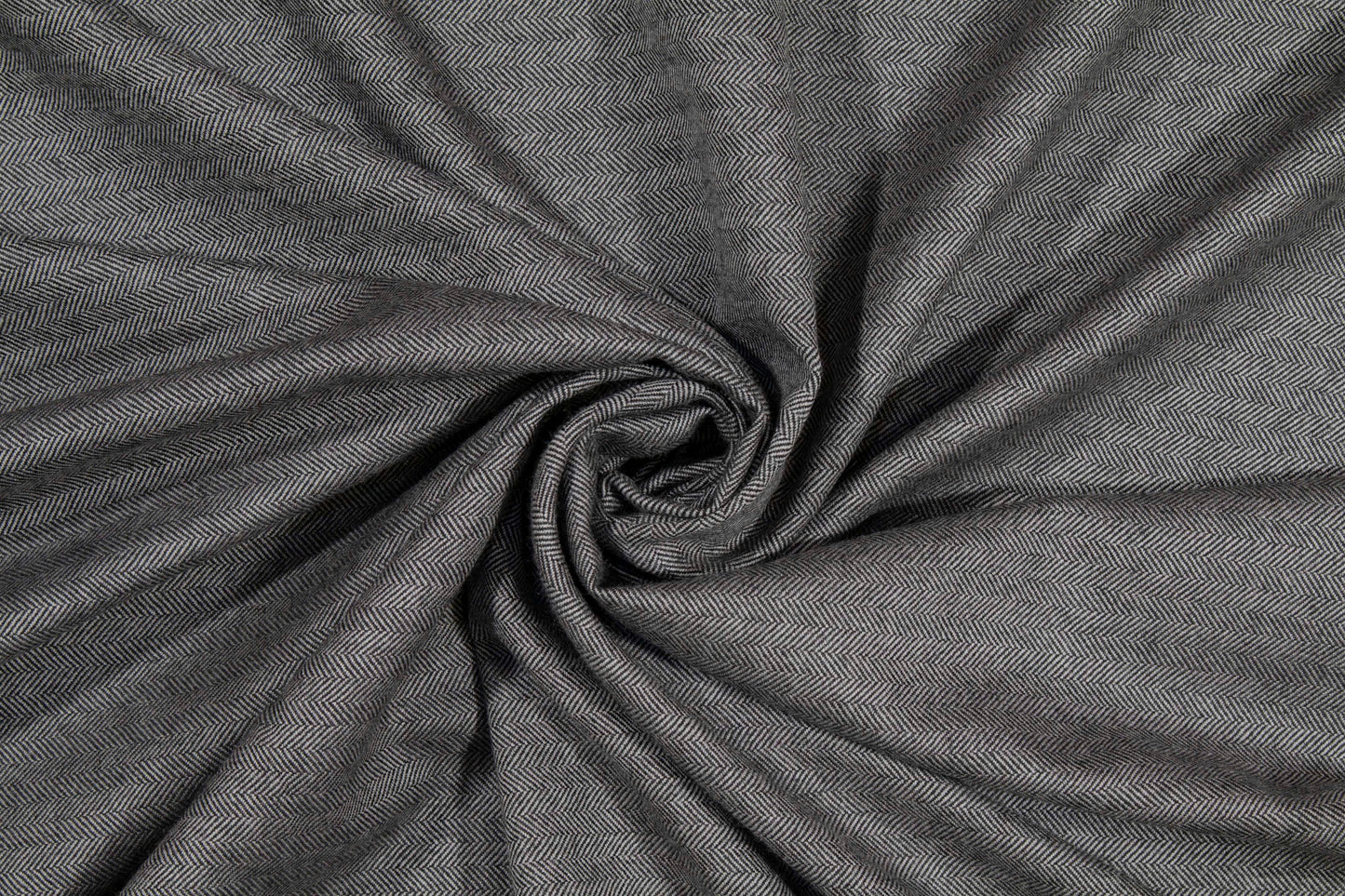 Gray Herringbone Italian Wool Suiting - Prime Fabrics