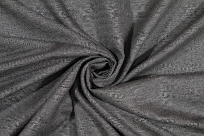 Gray Herringbone Italian Wool Suiting - Prime Fabrics