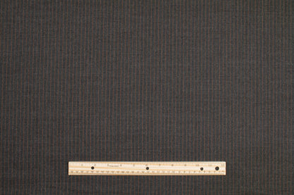 Pin Striped Italian Wool Suiting - Charcoal Gray and Burned Orange - Prime Fabrics