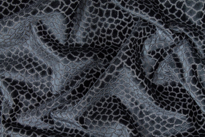 Blue-Gray Cut Velvet Upholstery - Prime Fabrics