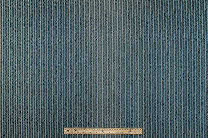 Blue Striped Metallic Brocade - Prime Fabrics