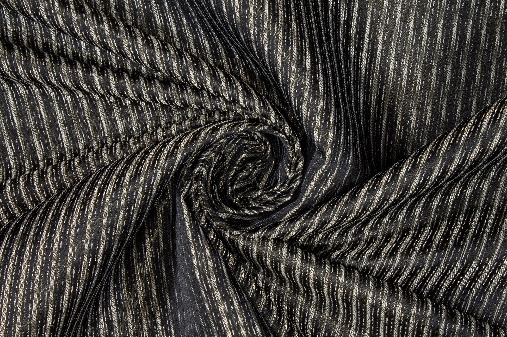 Black Striped Metallic Brocade - Prime Fabrics