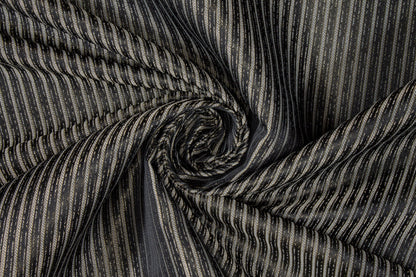 Black Striped Metallic Brocade - Prime Fabrics