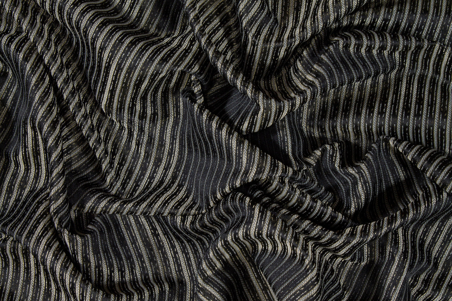 Black Striped Metallic Brocade - Prime Fabrics
