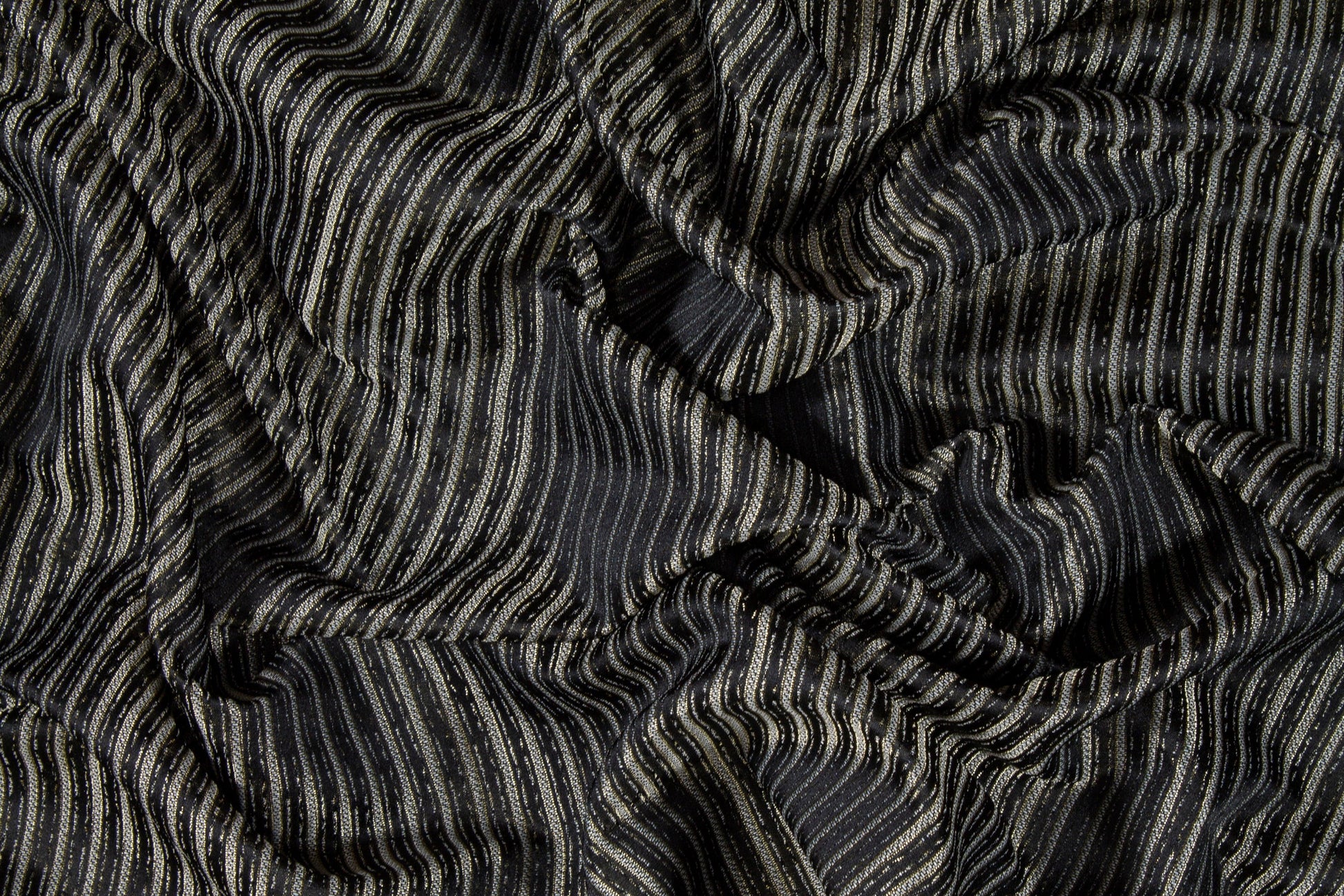 Black Striped Metallic Brocade - Prime Fabrics