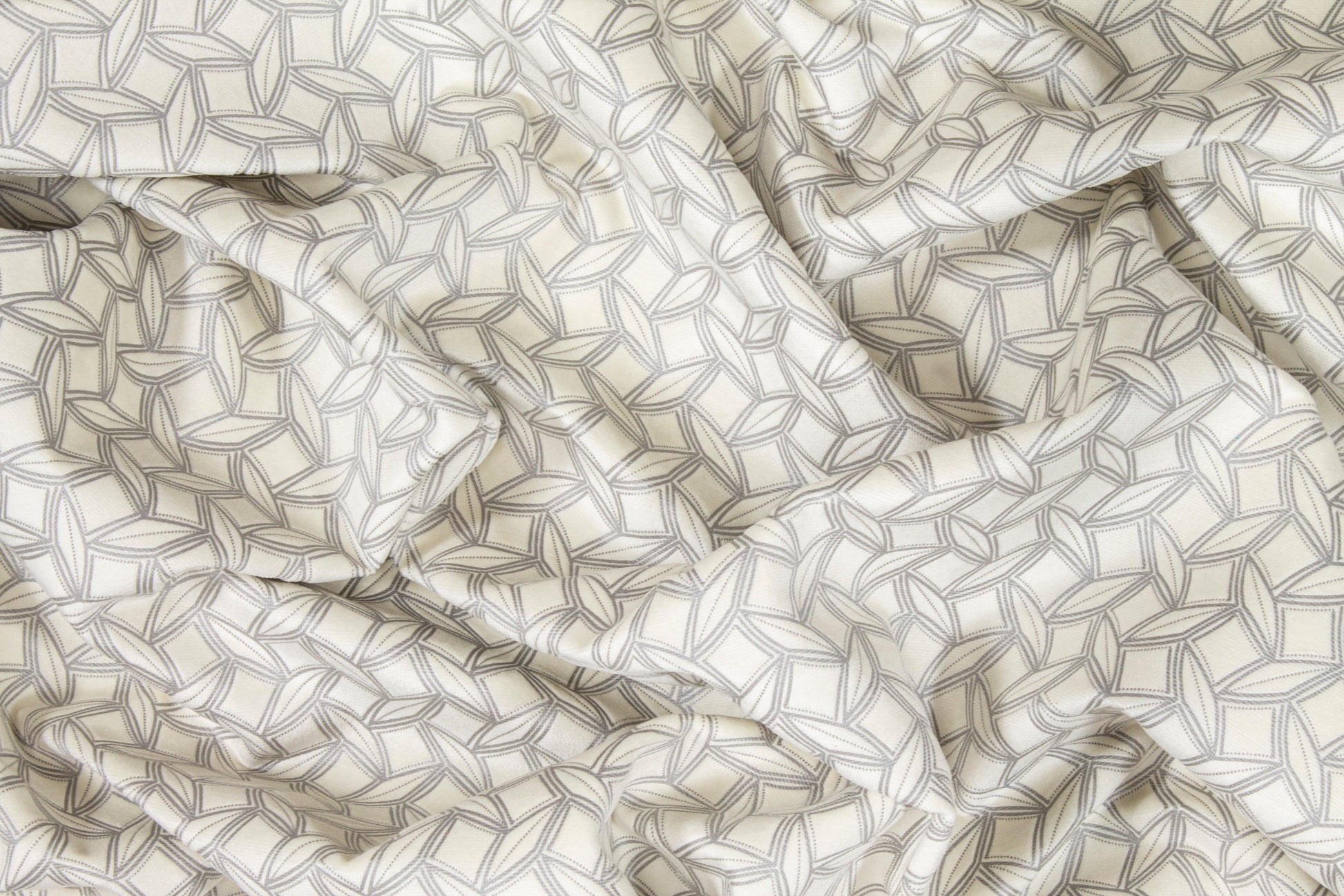 Off White Geometric Velvet - Prime Fabrics