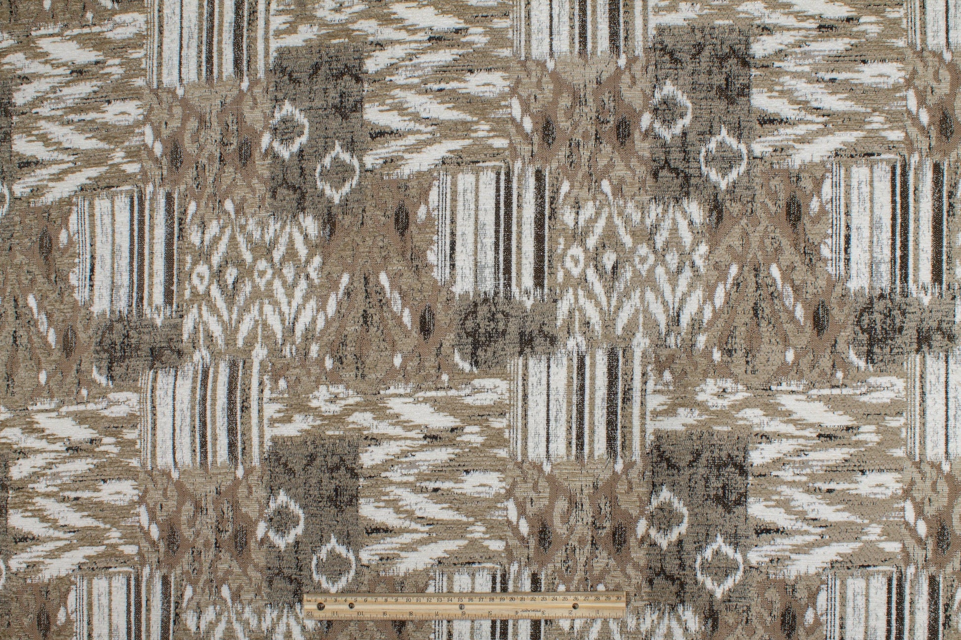 Brown Abstract Upholstery Chenille - Prime Fabrics