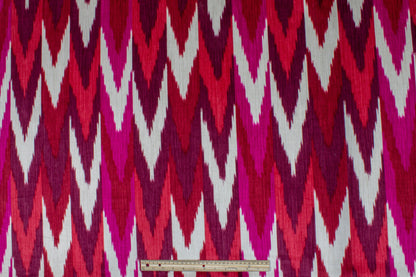 Red Ikat Italian Cotton Velvet - Prime Fabrics