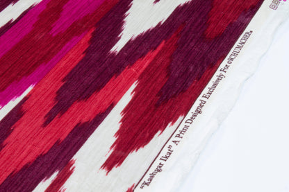 Red Ikat Italian Cotton Velvet - Prime Fabrics