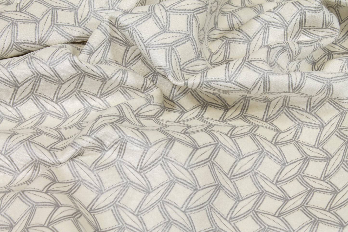 Off White Geometric Velvet - Prime Fabrics