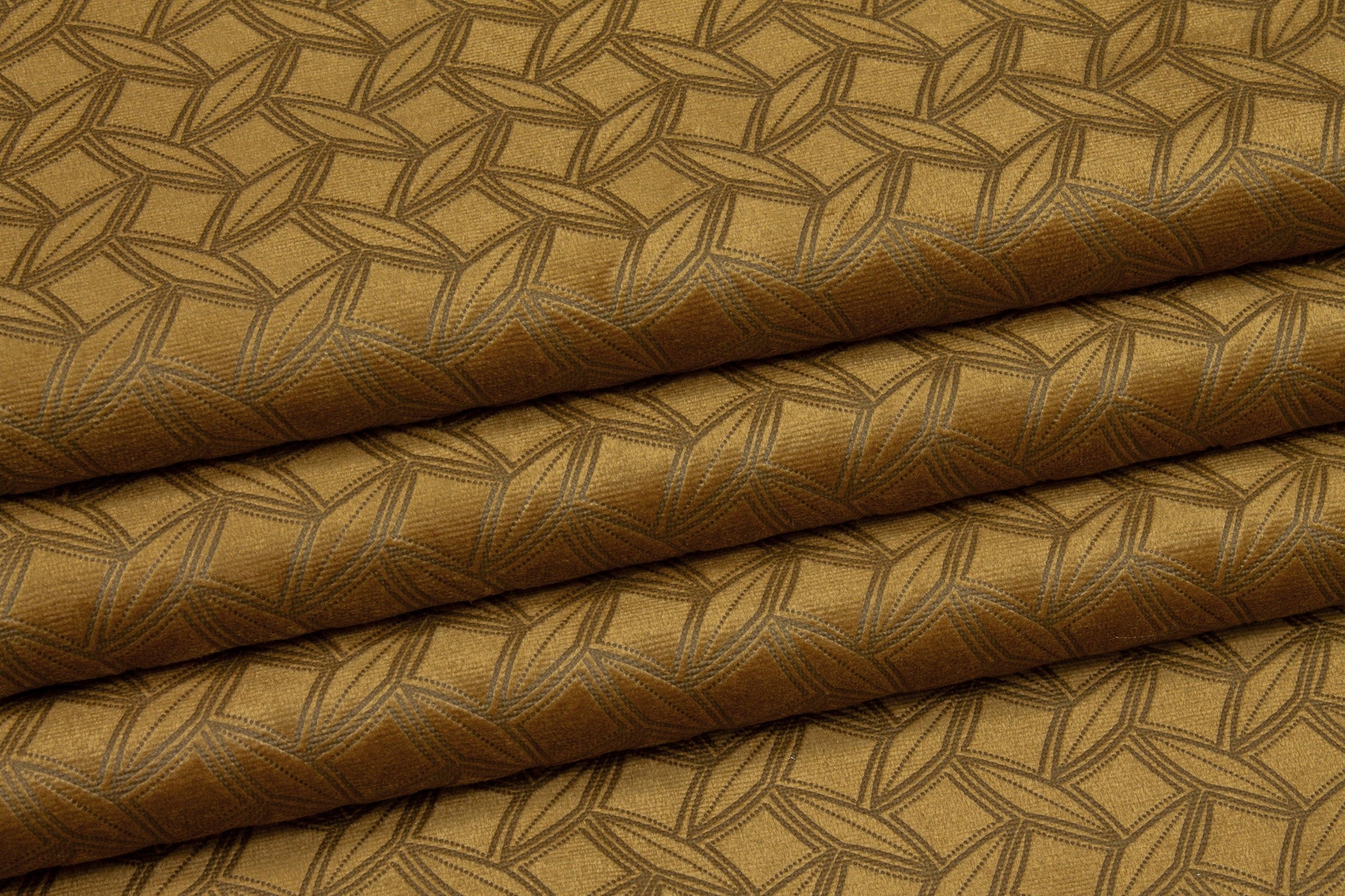 Brown Geometric Velvet - Prime Fabrics
