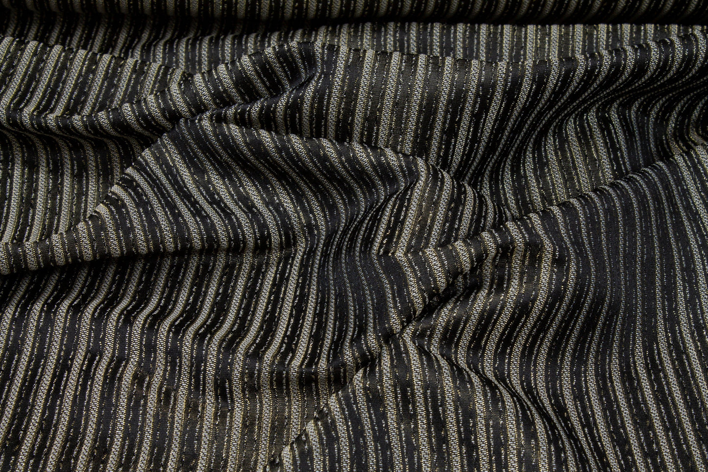 Black Striped Metallic Brocade - Prime Fabrics