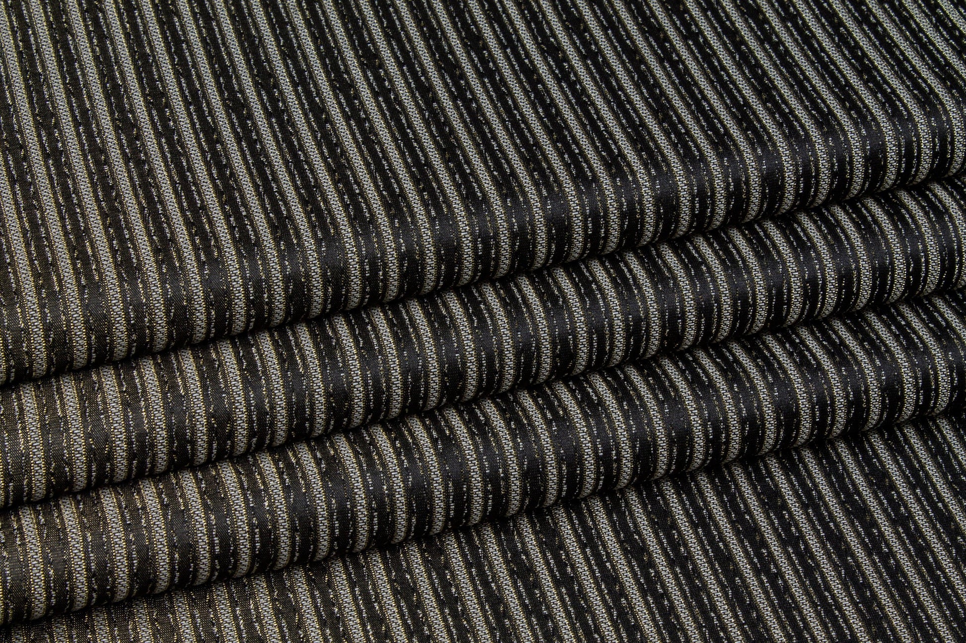 Black Striped Metallic Brocade - Prime Fabrics