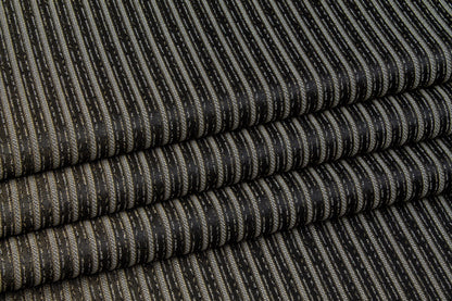 Black Striped Metallic Brocade - Prime Fabrics