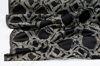 Black and Gray Abstract Metallic Brocade - Prime Fabrics