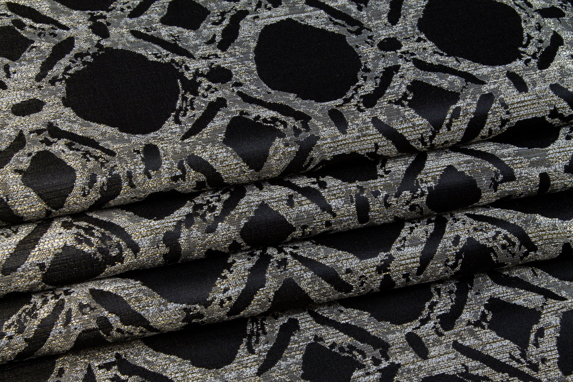 Black and Gray Abstract Metallic Brocade - Prime Fabrics