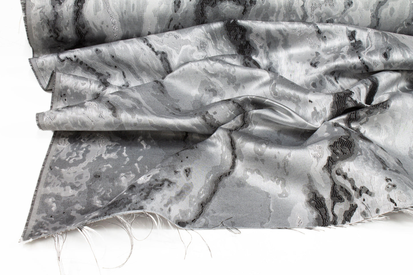 Silver and Gray Metallic Brocade - Prime Fabrics
