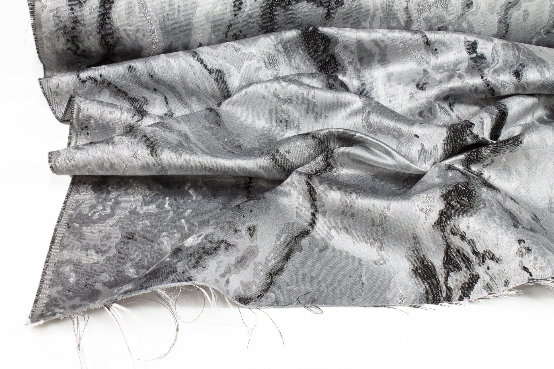 Silver and Gray Metallic Brocade - Prime Fabrics