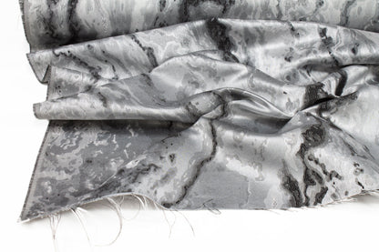 Silver and Gray Metallic Brocade - Prime Fabrics