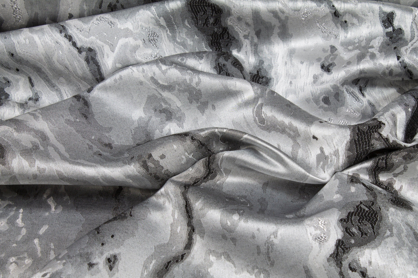 Silver and Gray Metallic Brocade - Prime Fabrics