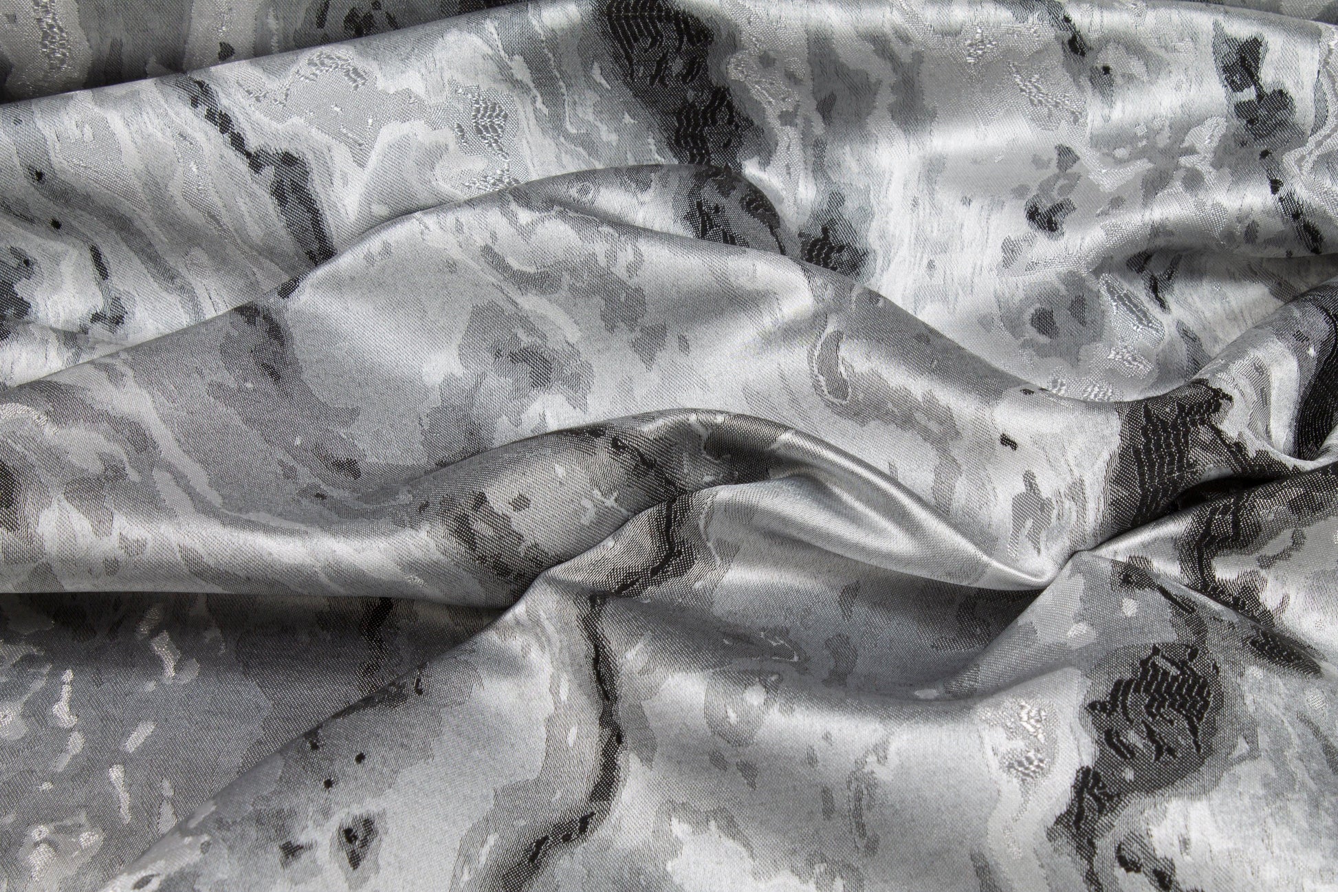 Silver and Gray Metallic Brocade - Prime Fabrics