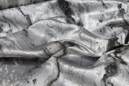 Silver and Gray Metallic Brocade - Prime Fabrics
