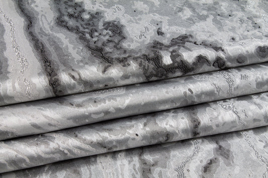 Silver and Gray Metallic Brocade - Prime Fabrics