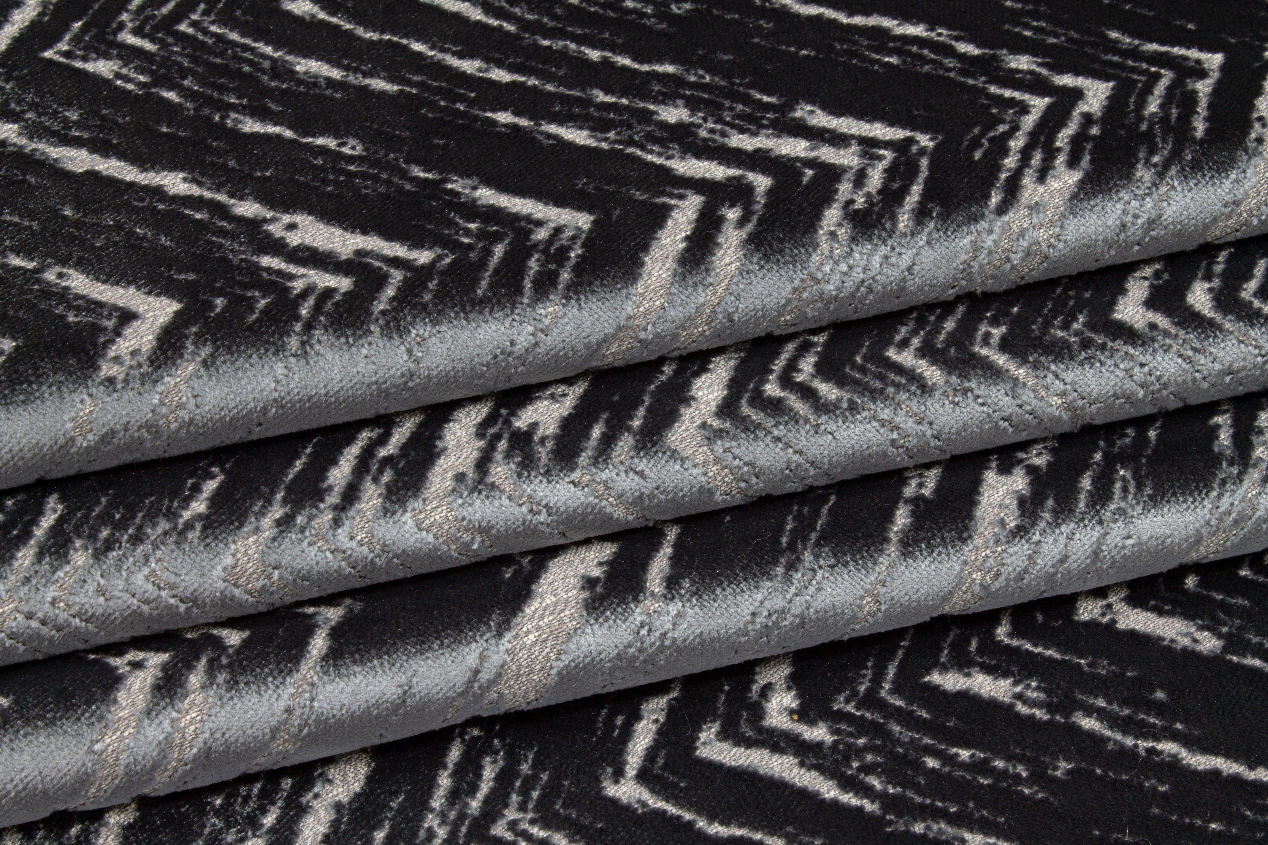 Blue-Gray Cut Velvet Upholstery - Prime Fabrics