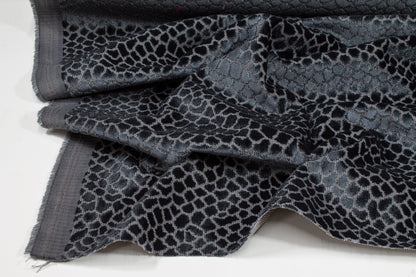 Blue-Gray Cut Velvet Upholstery - Prime Fabrics