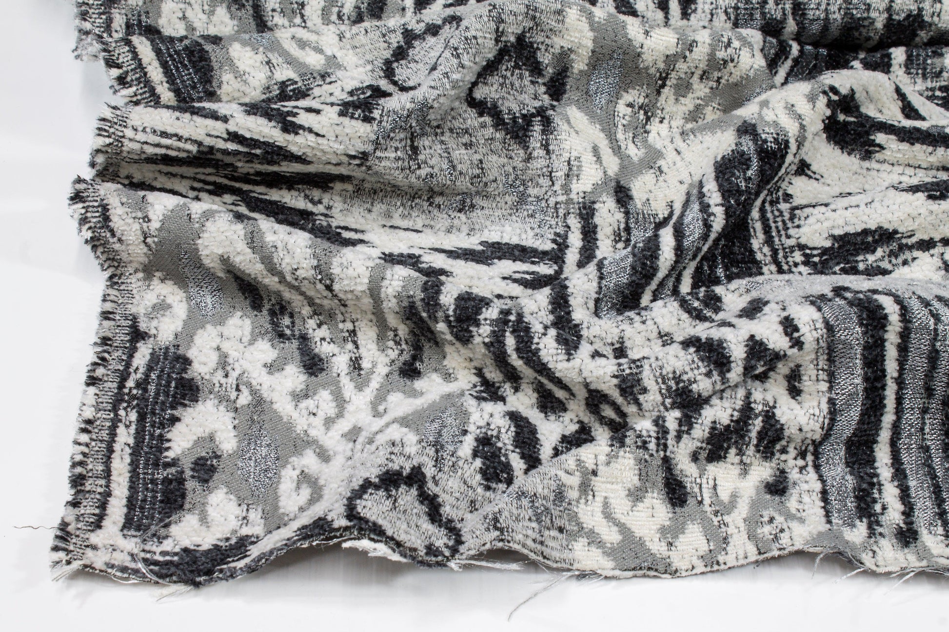 Gray Abstract Upholstery Chenille - Prime Fabrics