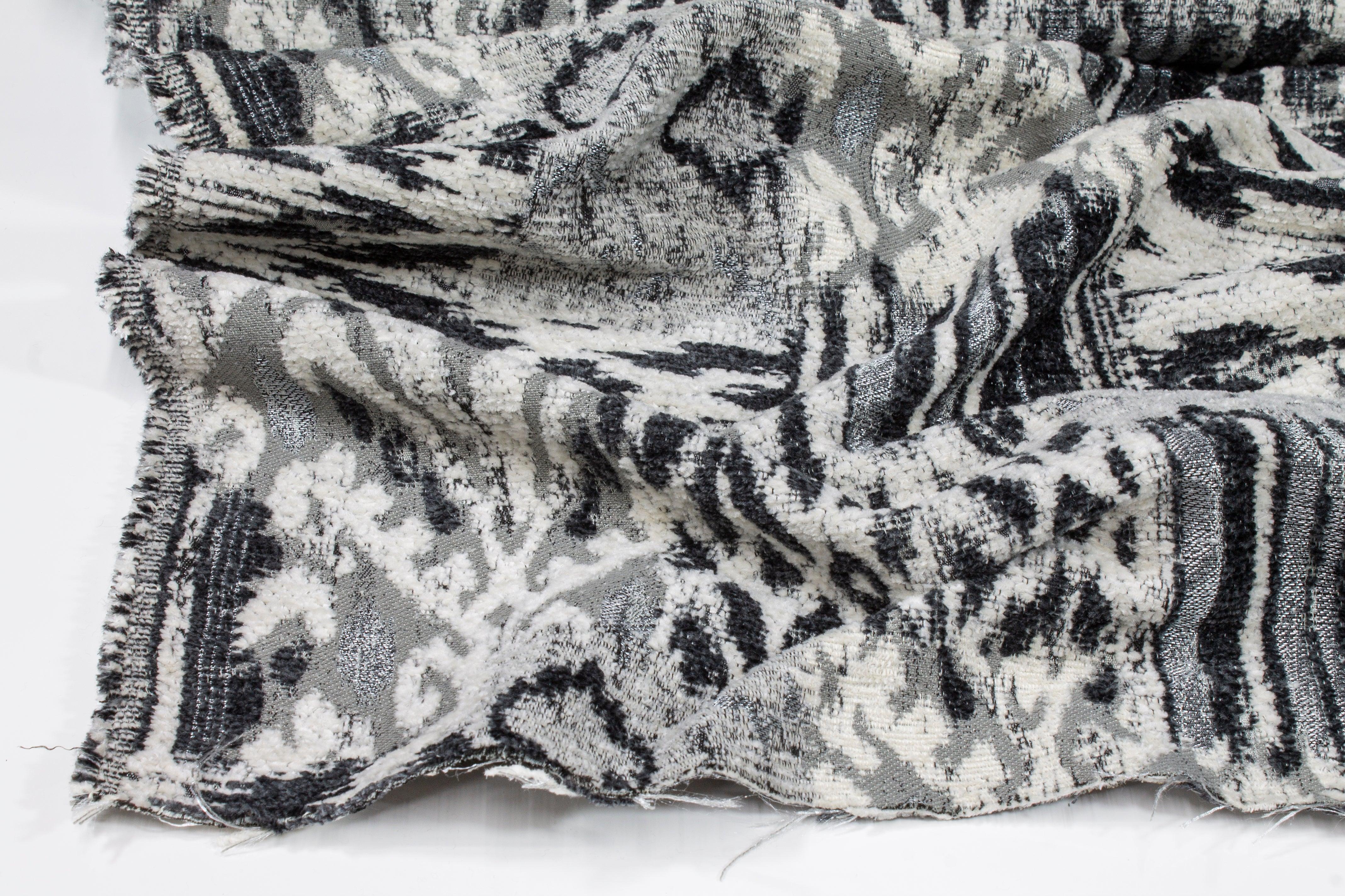 Gray Abstract Upholstery Chenille - Prime Fabrics