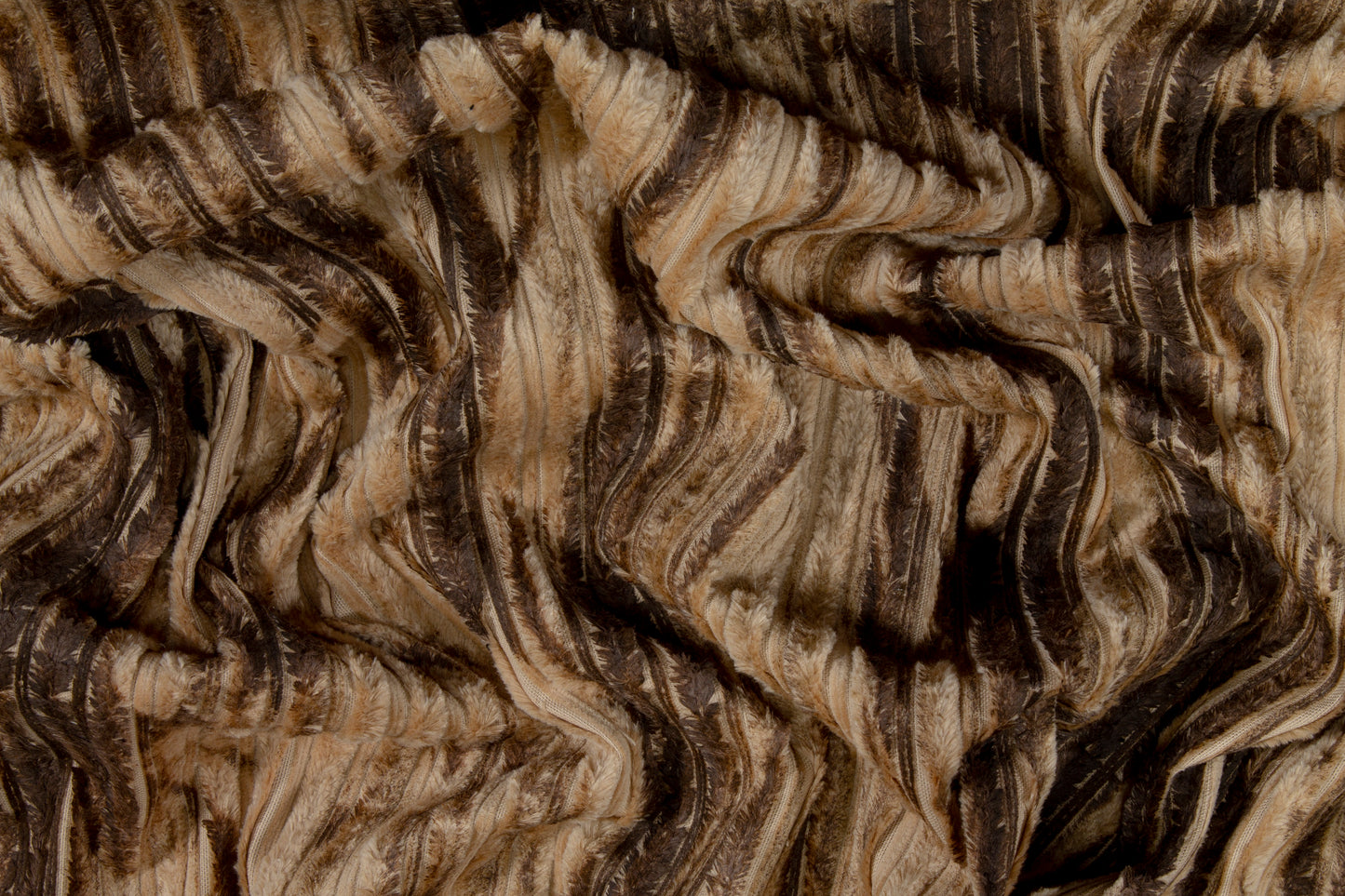 Fringe Striped Rayon with Abstract Print - Brown