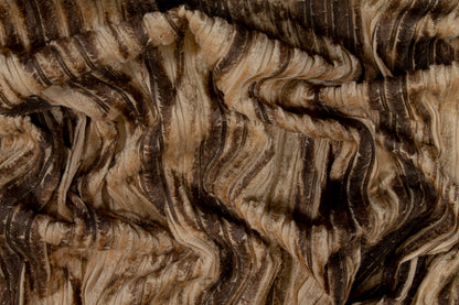 Fringe Striped Rayon with Abstract Print - Brown